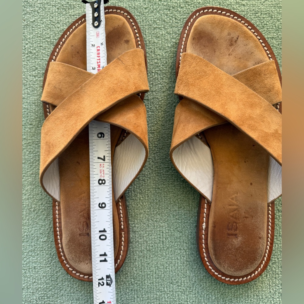 Men's ISAIA Napoli Brown Suede Handmade Criss Cross Slide Sandals EU 44

No Box - Picture 9 of 9